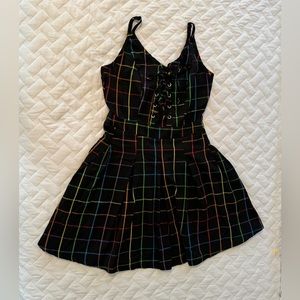 Hot Topic Rainbow Pleated Dress Size S